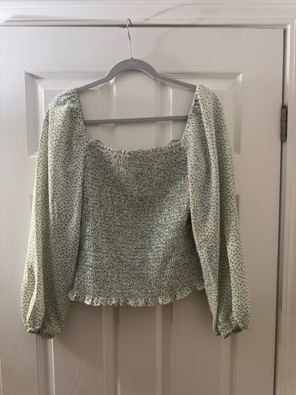 Smocked Long Sleeve Floral Top